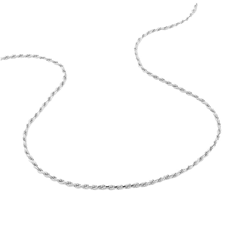 Bracelet femme - Maille corde - Or blanc 18 Carats - Largeur 1.6 mm - vue 3