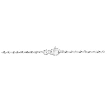 Bracelet femme - Maille corde - Or blanc 18 Carats - Largeur 1.6 mm