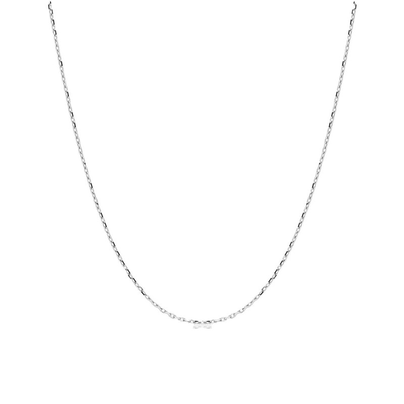 Chaîne mixte 40 cm - Forçat diamanté - Or blanc 18 Carats - Largeur 0.85 mm