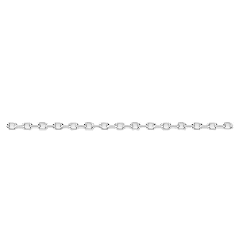 Chaîne mixte 40 cm - Forçat diamanté - Or blanc 18 Carats - Largeur 0.85 mm - vue 2