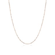 Chaîne femme 40 cm - Forçat diamanté - Or rose 18 Carats - Largeur 0.85 mm