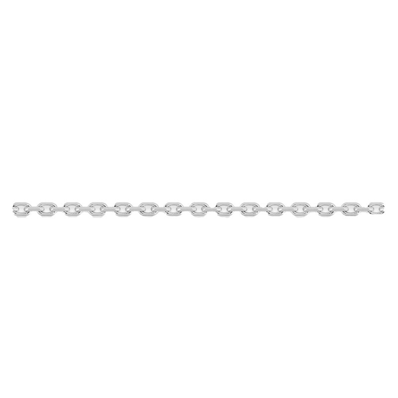Chaîne mixte 40 cm - Forçat diamanté - Or blanc 18 Carats - Largeur 0.97 mm - vue 2