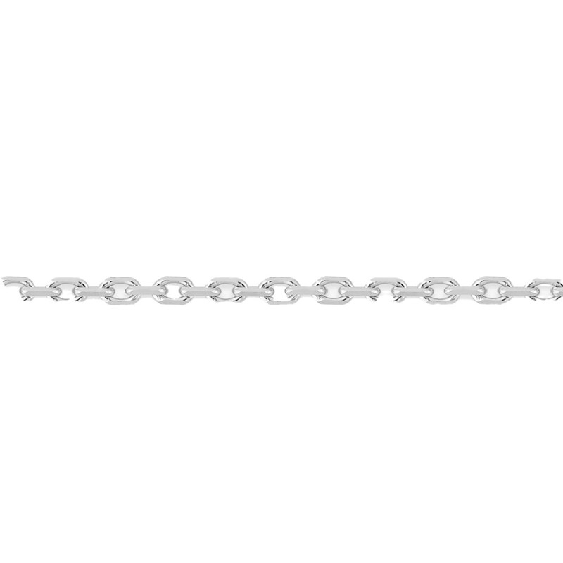 Chaîne mixte 40 cm - Maille Forçat diamanté - Or blanc 18 Carats - Largeur 1.45 mm - vue 2