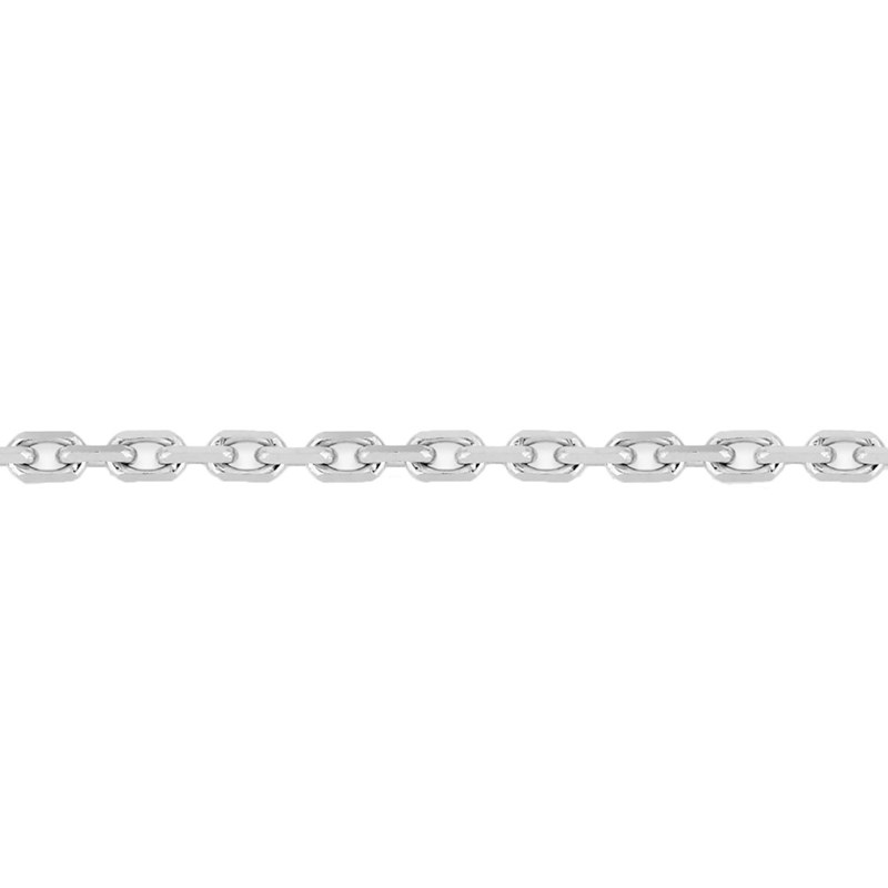 Chaîne mixte 40 cm - Maille Forçat diamanté - Or blanc 18 Carats - Largeur 1.75 mm - vue 2