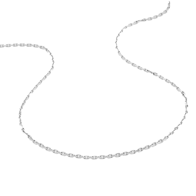 Chaîne mixte 40 cm - Maille Forçat diamanté - Or blanc 18 Carats - Largeur 1.75 mm - vue 3