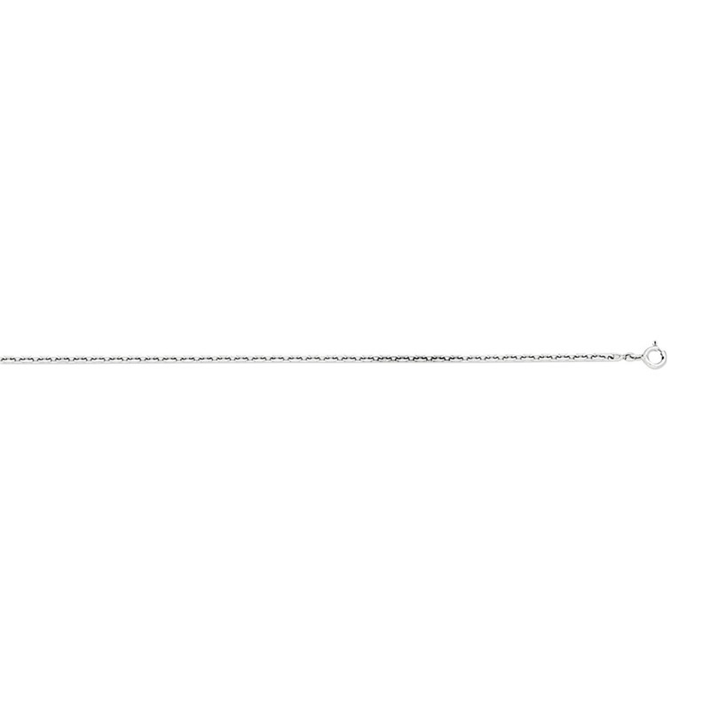 Chaîne mixte 40 cm - Maille Forçat diamantée - Or blanc 18 Carats - Largeur 2.45 mm