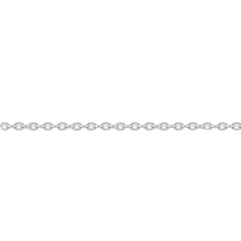Chaîne femme 40 cm - Maille Forçat rond - Or blanc 18 Carats - Largeur 0.90 mm - vue 2