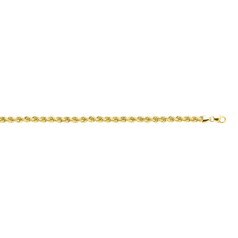 Bracelet Femme 18 cm - Maille Corde - Or 18 Carats - Largeur chaîne : 5 mm