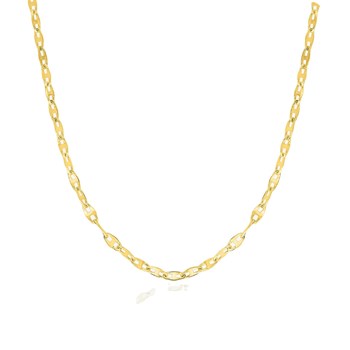 Necklace 45 cm Mixed - Coffee bean - 18 carat gold - Width 2 mm