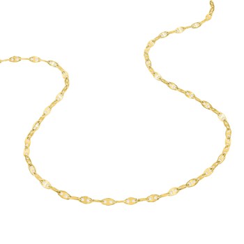 Necklace 45 cm Mixed - Coffee bean - 18 carat gold - Width 2 mm