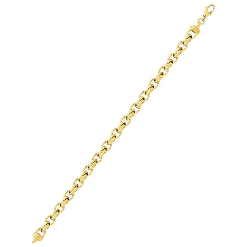 Bracelet Femme 18 cm - Fantaisie - Or 18 Carats - Largeur 9 mm