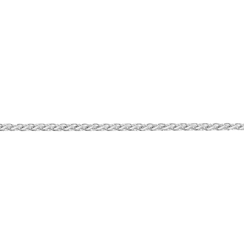 Bracelet mixte 18 cm - Maille Spiga - Or  blanc 18 Carats - Largeur 1 mm - vue 2