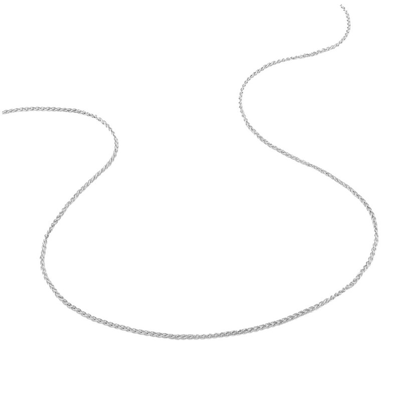 Bracelet mixte 18 cm - Maille Spiga - Or  blanc 18 Carats - Largeur 1 mm - vue 3