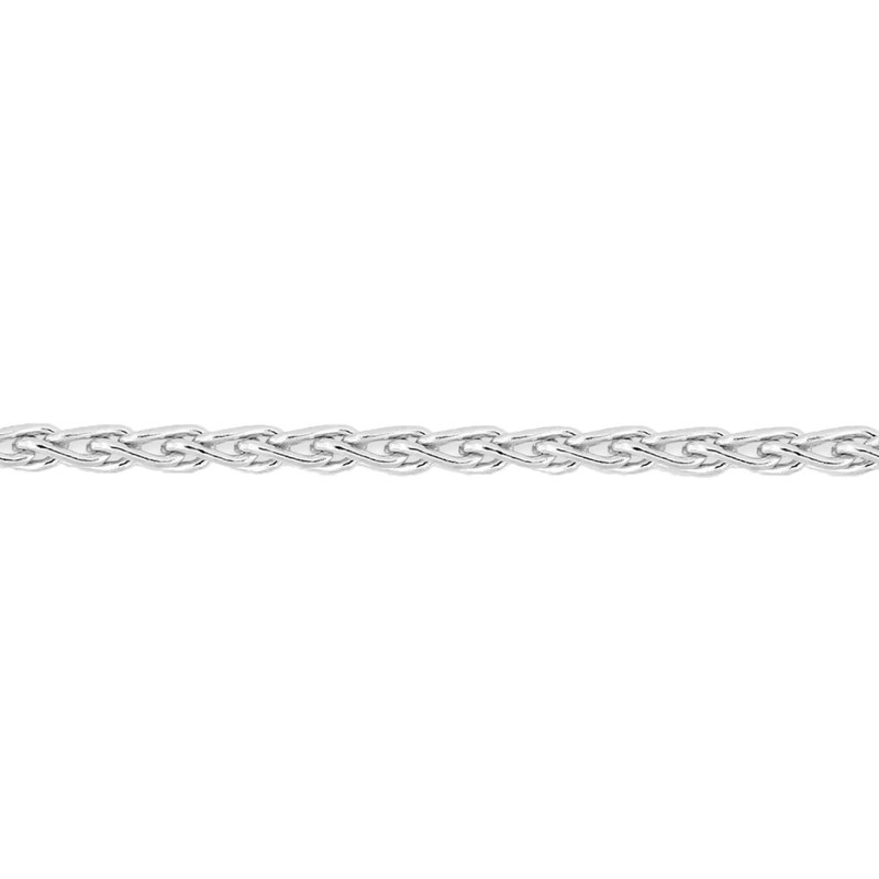 Bracelet mixte 18 cm - Maille Spiga - Or blanc 18 Carats - Largeur 1.4 mm - vue 2