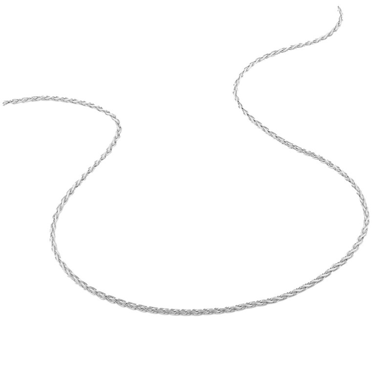 Bracelet mixte 18 cm - Maille Spiga - Or blanc 18 Carats - Largeur 1.4 mm - vue 3