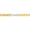 Bracelet Homme 18 cm - Fantaisie - Bicolore - Or 18 Carats - Largeur 3 mm - vue V2