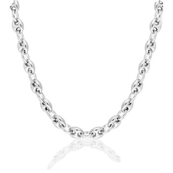 18 cm Mixed Bracelet - Coffee Bean - 18 Carat White Gold - Width 5 mm