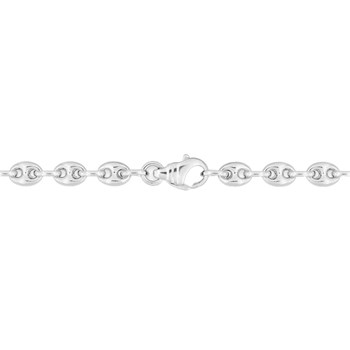 18 cm Mixed Bracelet - Coffee Bean - 18 Carat White Gold - Width 5 mm