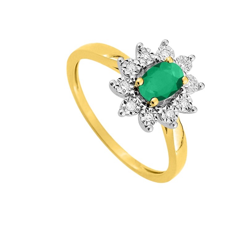 Bague femme - Emeraude - Or 18 Carats - vue 2