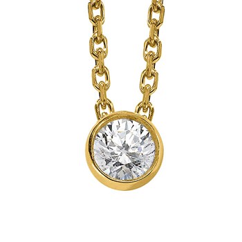 Collier Brillaxis diamant serti clos 0.25ct or jaune