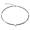 Collier Coeur de lion verre de cristal bleu nuit - vue V1