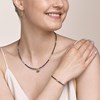 Collier Coeur de lion verre de cristal bleu nuit - vue V2