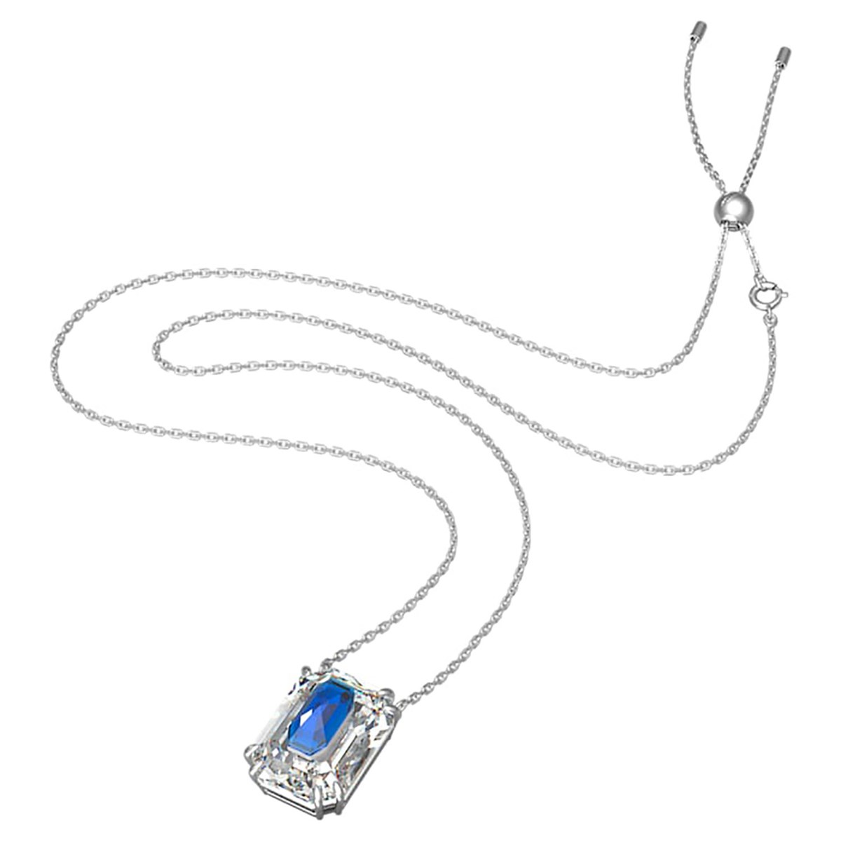 Collier Swarovski Chroma Cristal blanc/centre bleu