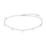 Chaine de cheville étoiles Lotus argent