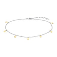 Chaîne de cheville Lotus Silver bicolore