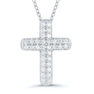 Collier Brillaxis or blanc 18 carats croix diamant
