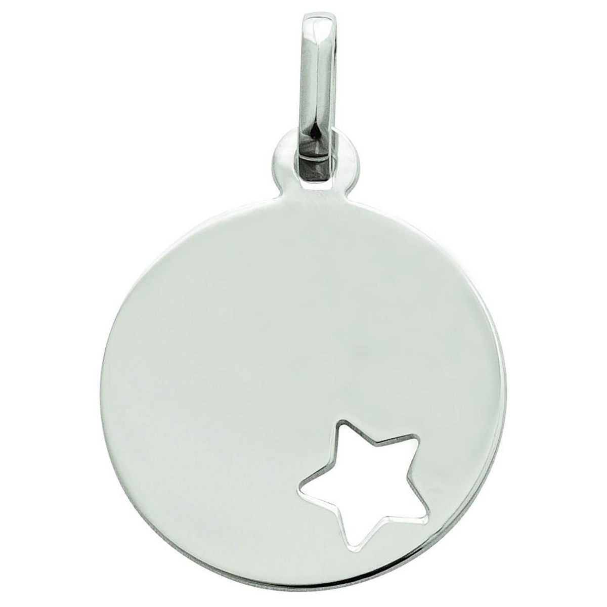 Pendentif médaille Brillaxis étoile ajourée