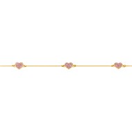 Bracelet Brillaxis or jaune motif coeur laque rose