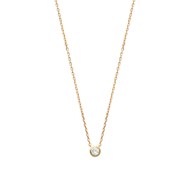 Collier Brillaxis solitaire plaqué or 40cm