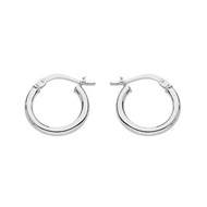 Boucles d'oreilles créoles or blanc 18 carats 14 mm