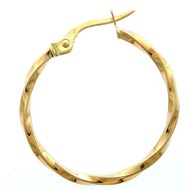 Créoles torsadées or jaune 9 carats 20 mm