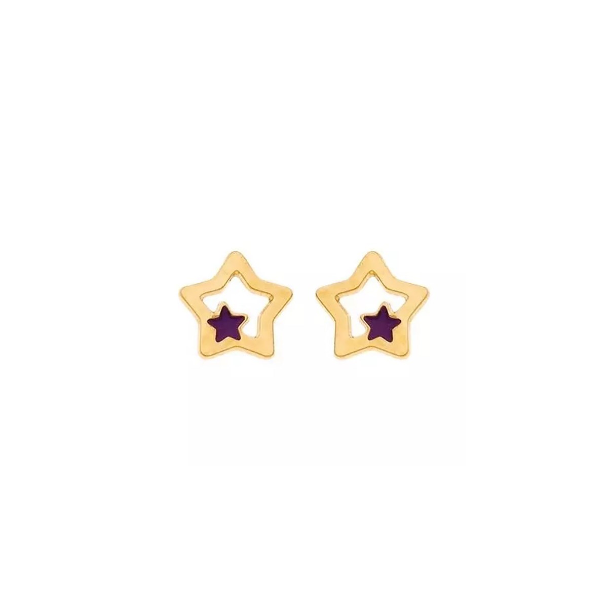 Boucles d'oreilles Brillaxis étoile laque violette