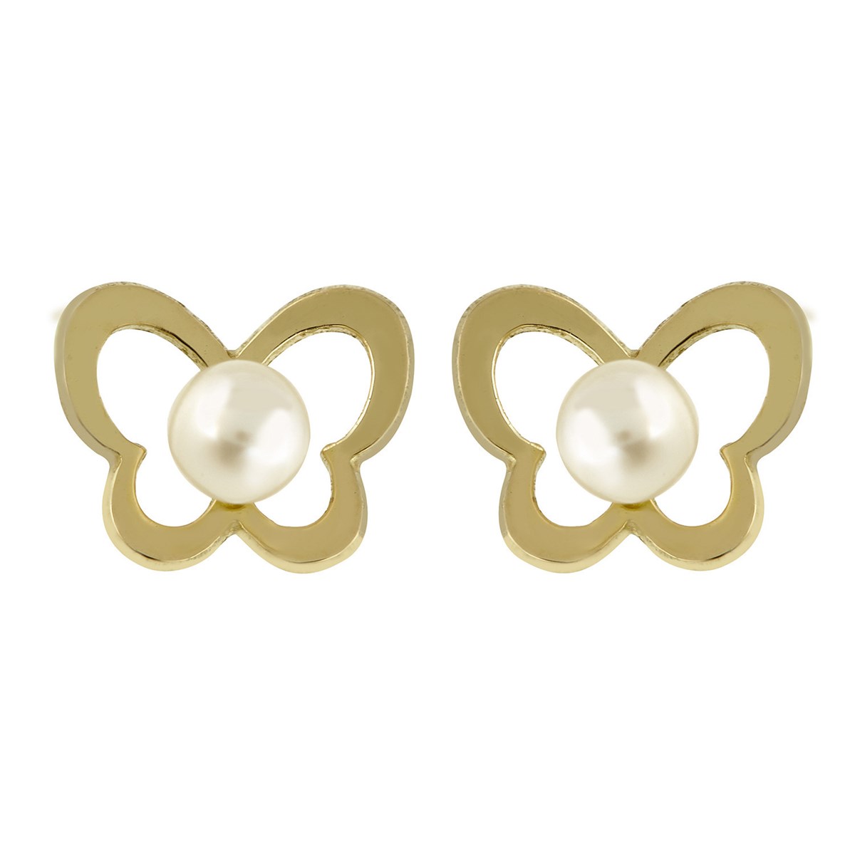 Boucles d'oreilles Brillaxis papillon et perle