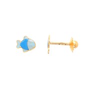 Boucles d'oreilles Brillaxis poissons bleus