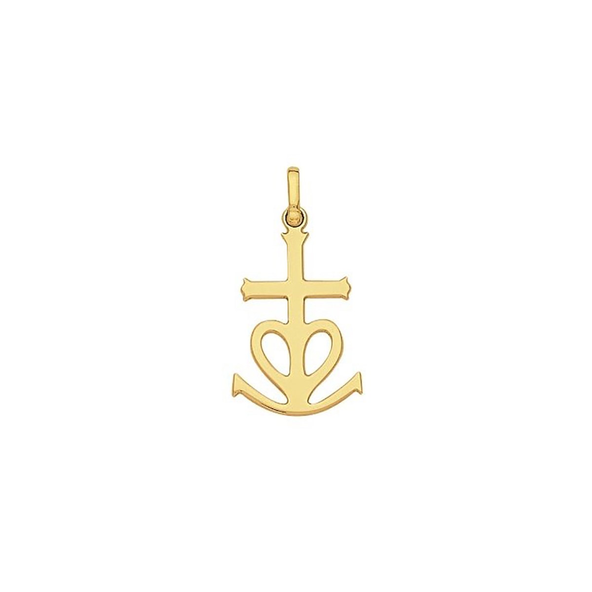 Pendentif croix camarguaise or jaune 18 carats