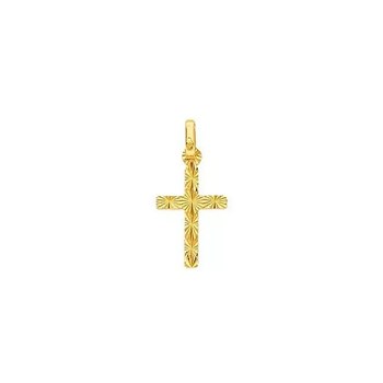 Pendentif Brillaxis croix effet diamanté 18 carats