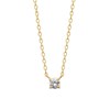 Collier Brillaxis solitaire plaqué or - vue V1