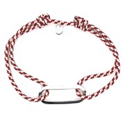 Bracelet homme Olivier Lafond Figaro anneau lisse rouge et blanc