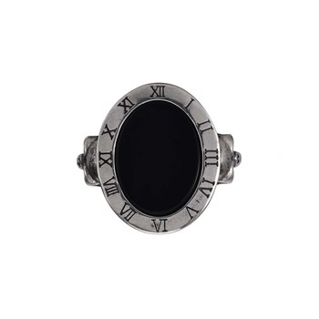 Heren Ring Zilver Onyx Steen Schedels Memori Mento
