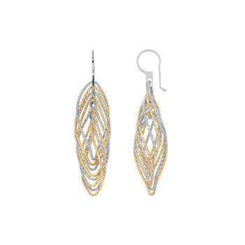 Allegro Gold Rhodium Diamond Silver Earrings