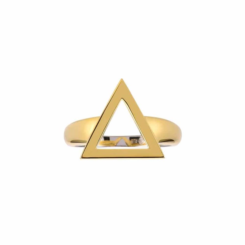 Bague Argent Doré Triangle Tal