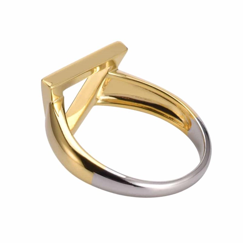 Bague Argent Doré Triangle Tal - vue 4