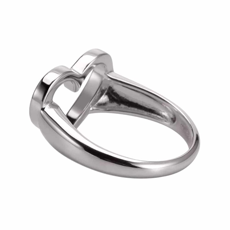 Bague Argent Rhodié Coeur Valentine - vue 2