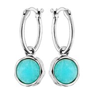 Créoles Argent - Amazonite véritable