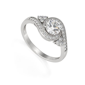 Bague Moissanite et diamants sur Argent 925 2.702grs