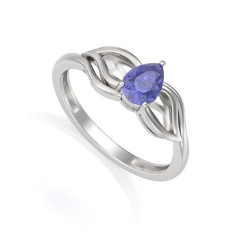 Bague ADEN Solitaire Or 585 Blanc Tanzanite 1.92grs